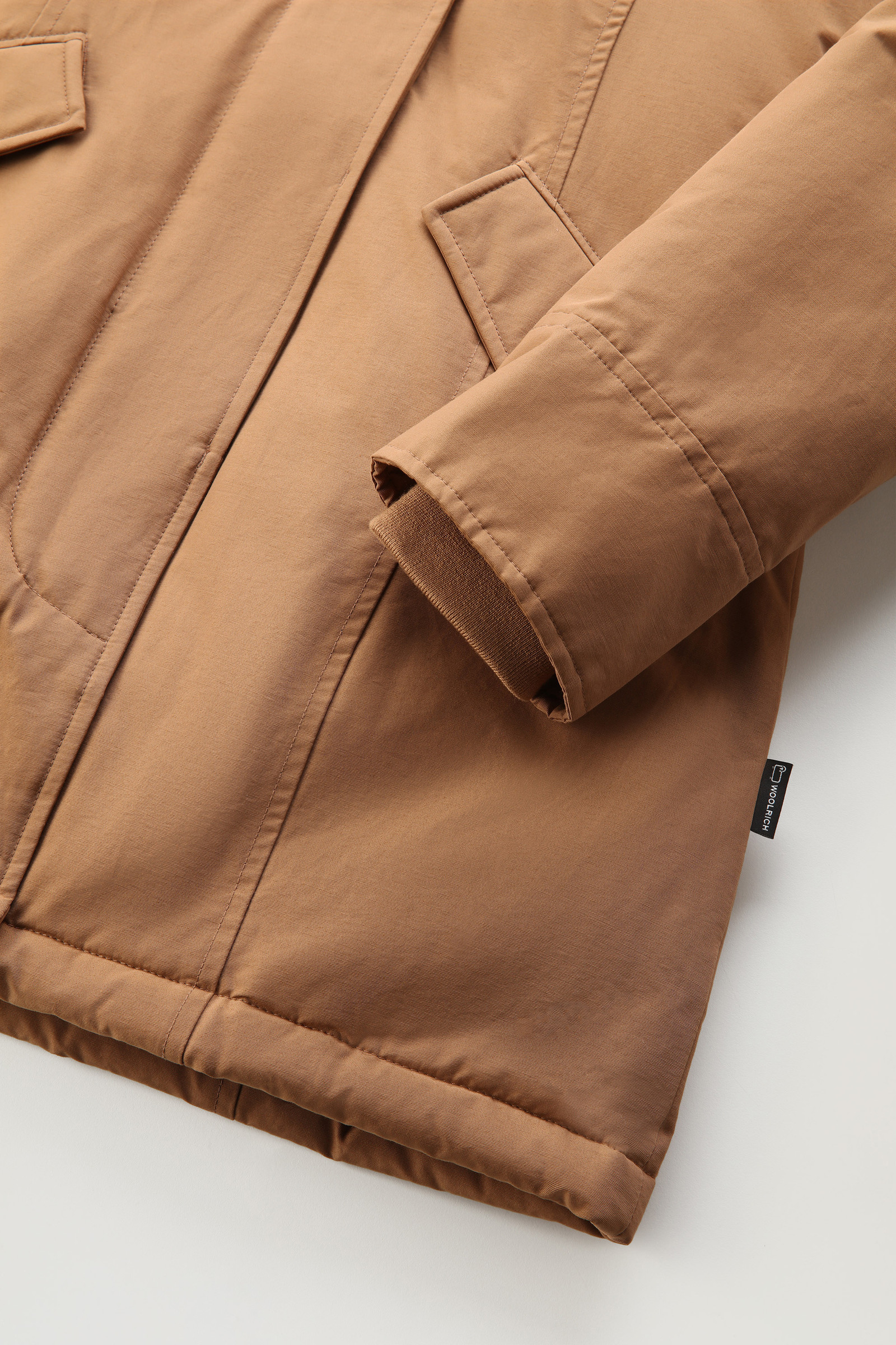 Arctic Parka in Ramar Cloth with Detachable Fur Trim Brown photo 8 | Woolrich