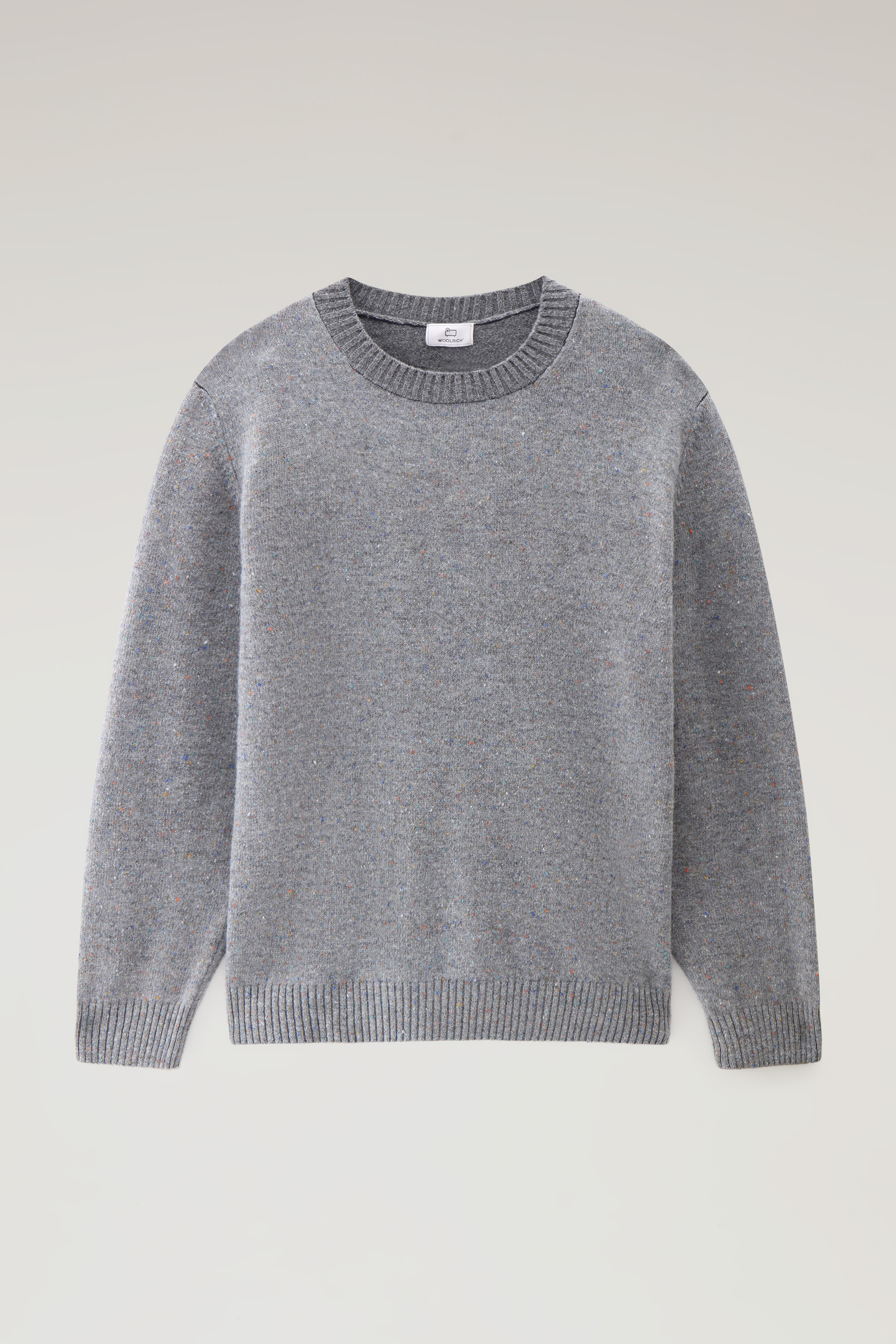Merino Virgin Wool Crewneck with Tweed-Effect Grey photo 5 | Woolrich