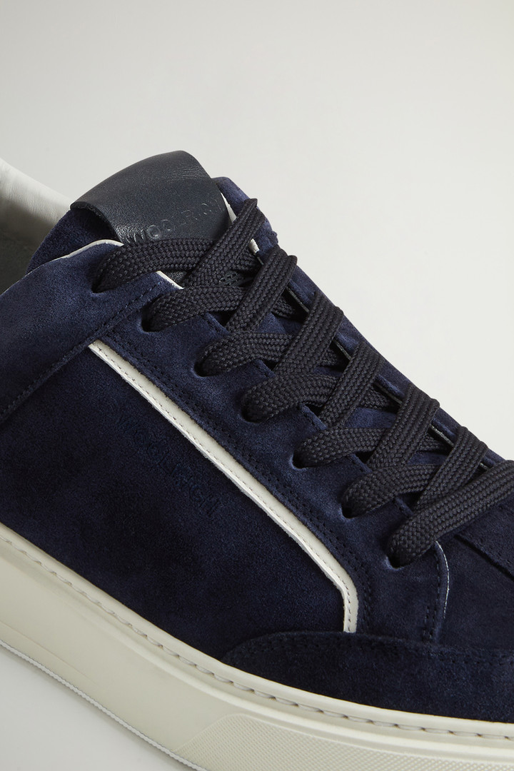 Classic Court Sneakers in Suede with Wingtip Toe Blue photo 5 | Woolrich