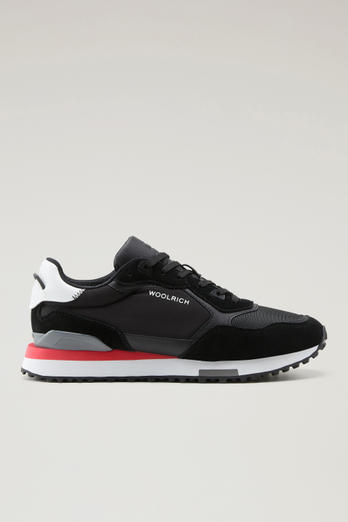 Retro Sneakers in Suede with Nylon Details Black | Woolrich