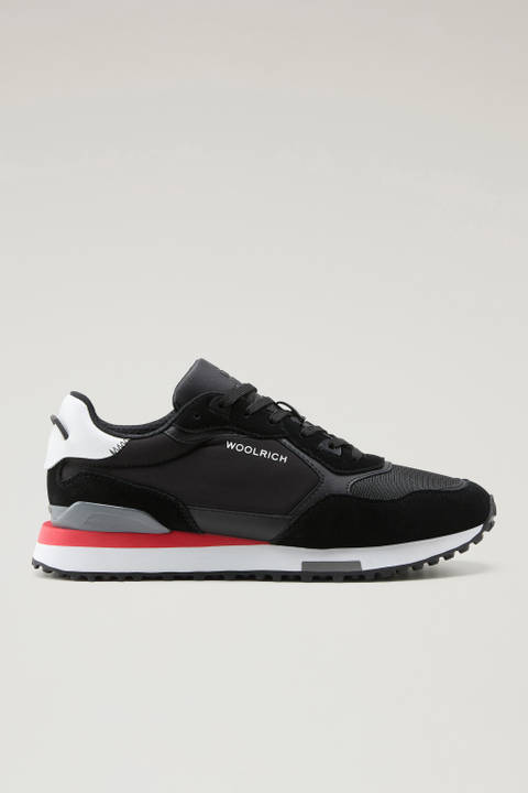 Retro Sneakers in Suede with Nylon Details Black | Woolrich