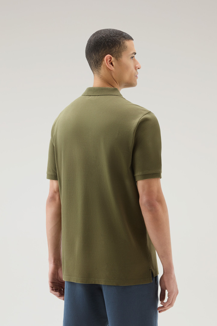 Polo-Shirt aus Piqué aus reiner Baumwolle Grün photo 3 | Woolrich