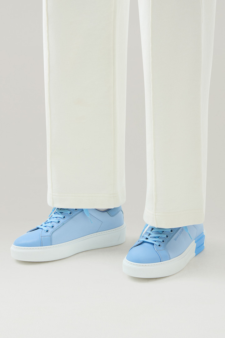 Classic Court Sneakers in Technical Fabric with Leather Trim Blue photo 6 | Woolrich