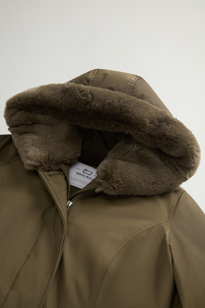 Beaker Parka with Faux Fur in Ramar Cloth Green photo 6 | Woolrich