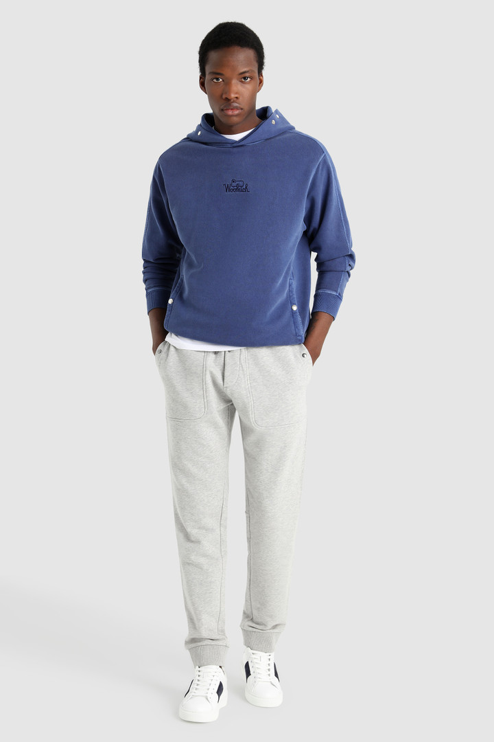 Hoodie in Garment-Dyed Cotton Blue photo 2 | Woolrich
