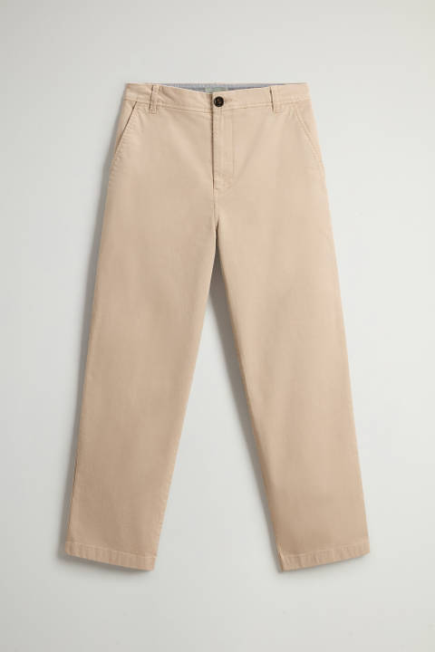 Garment-dyed Chino Pants in Stretch Cotton Beige photo 2 | Woolrich