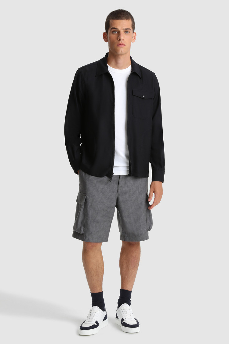 Merino cool wool textured Overshirt