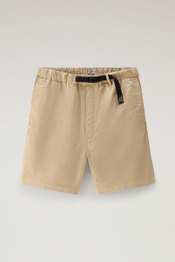 Garment-Dyed Chino Shorts in Stretch Cotton Beige | Woolrich
