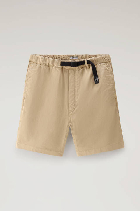 Garment-Dyed Chino Shorts in Stretch Cotton Beige photo 2 | Woolrich