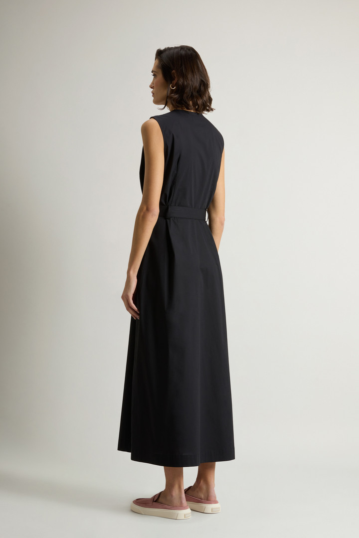 Sleeveless Dress in Pure Cotton Poplin Black photo 3 | Woolrich