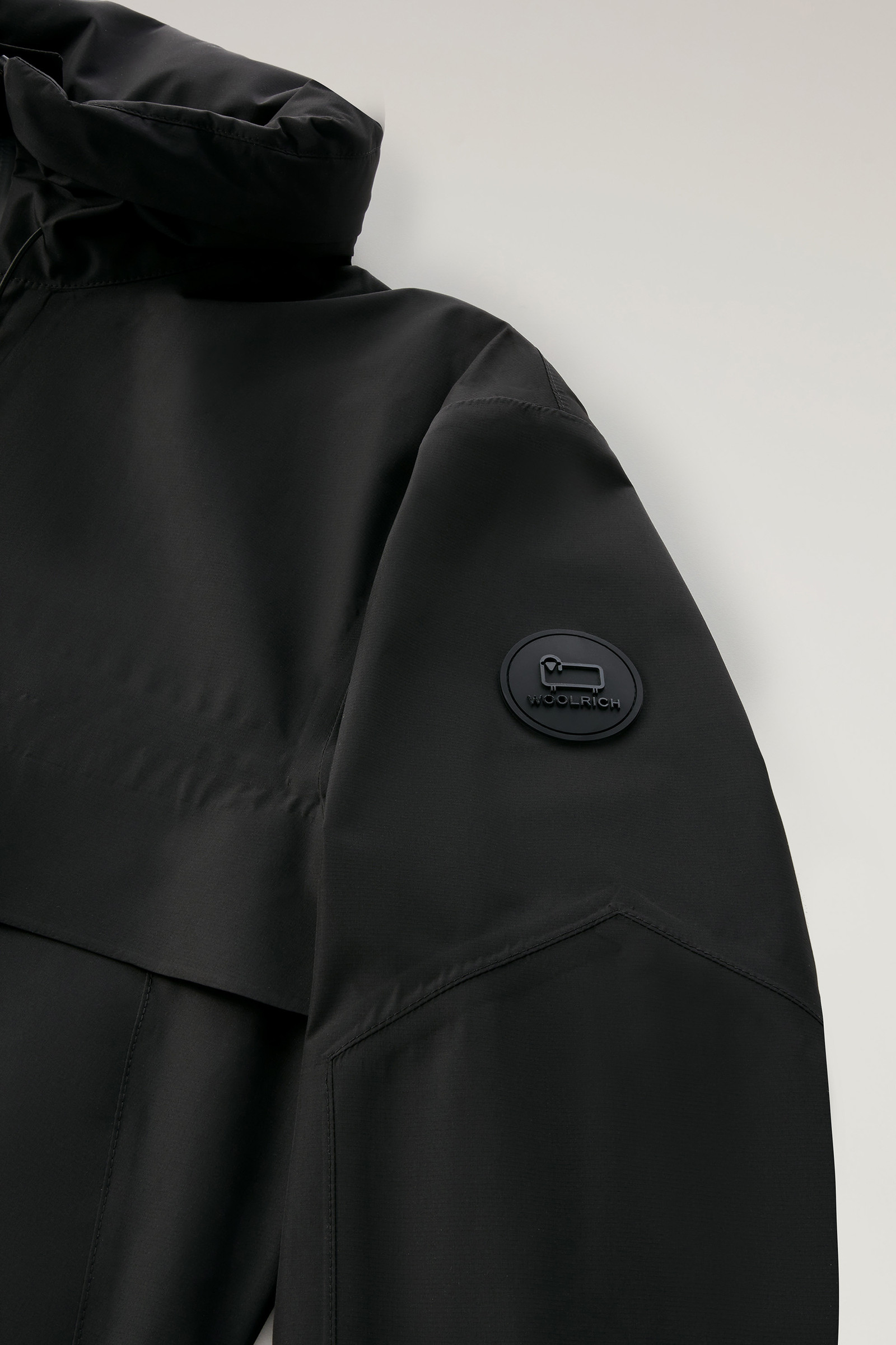 High Tech Waterproof Jacket in GORE-TEX INFINIUM with Resealable Hood Black photo 8 | Woolrich