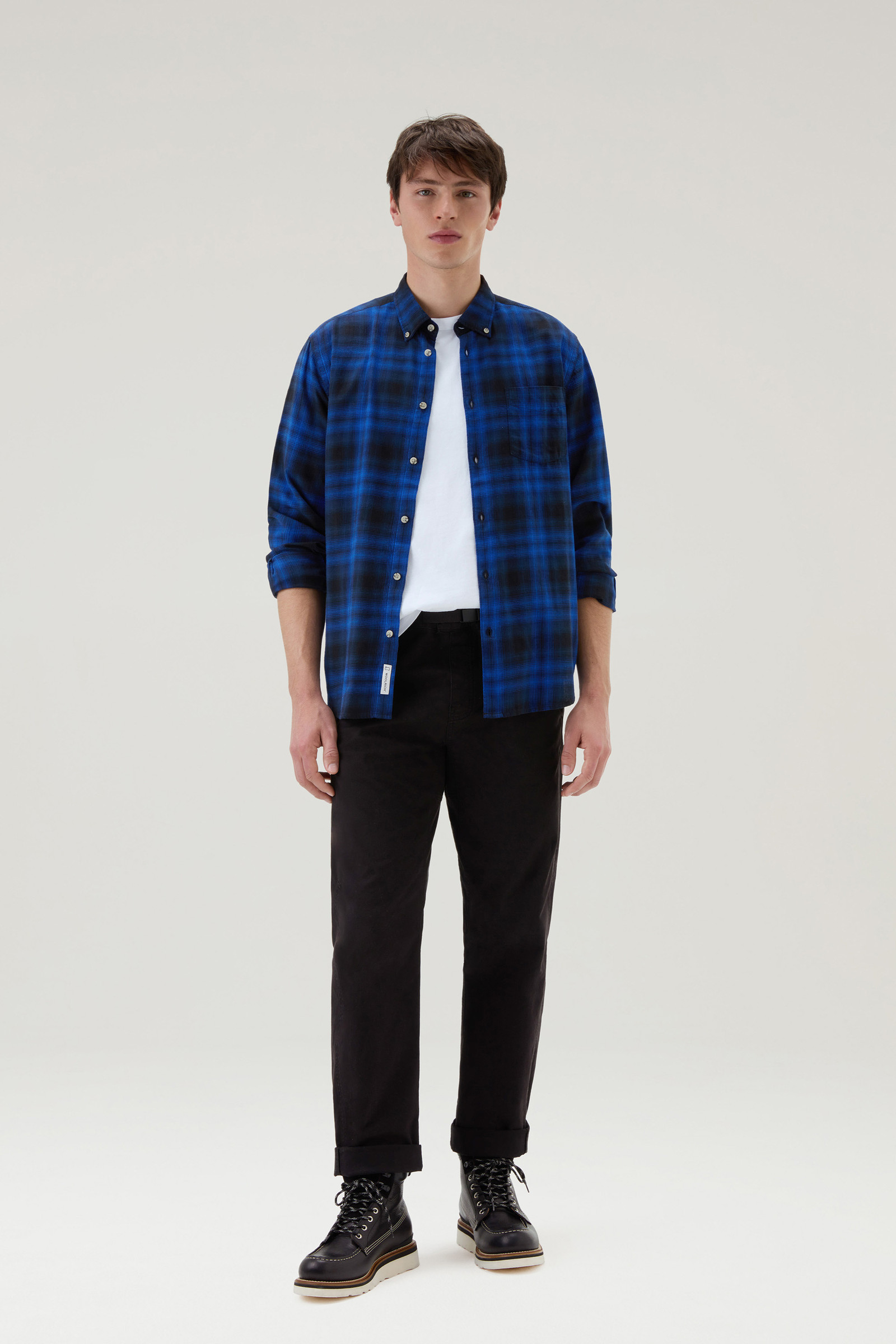 Madras Plaid Shirt in Lightweight Flannel Blue photo 2 | Woolrich