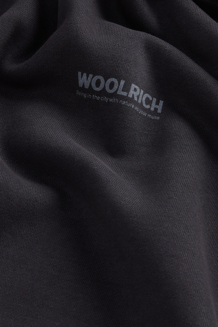 Sweat-shirt à capuche teint en pièce pour ado en pur coton avec imprimé au dos Noir photo 7 | Woolrich