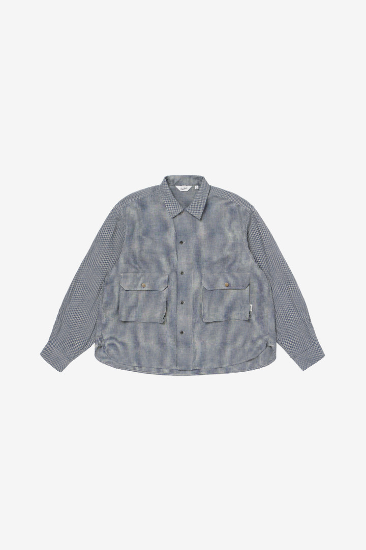 LINEN CAMP COLLAR CHECK SHIRT Beige photo 1 | Woolrich