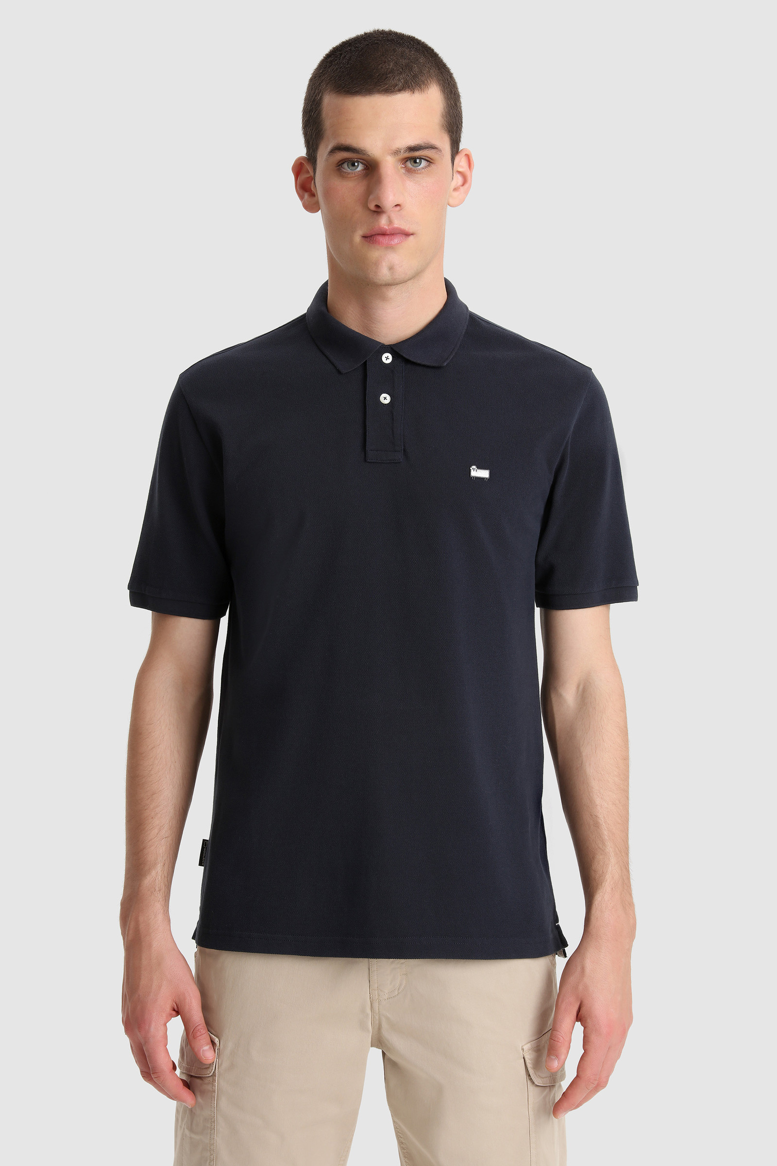 Klassisches amerikanisches Poloshirt aus Baumwolle Blau | Woolrich
