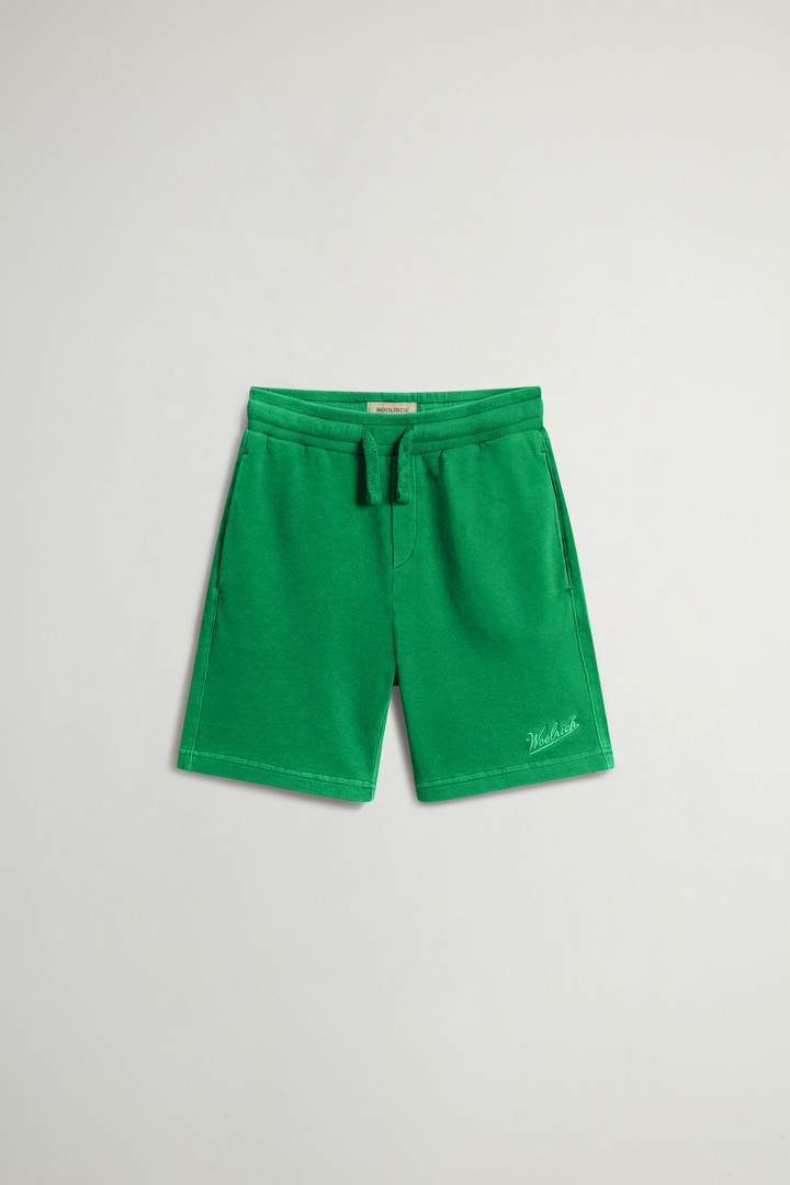 Boys’ Garment-Dyed Pure Cotton Shorts Green photo 1 | Woolrich