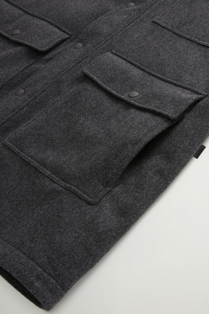 Coat in Loro Piana Italian Pure Virgin Wool Fabric Gray photo 8 | Woolrich