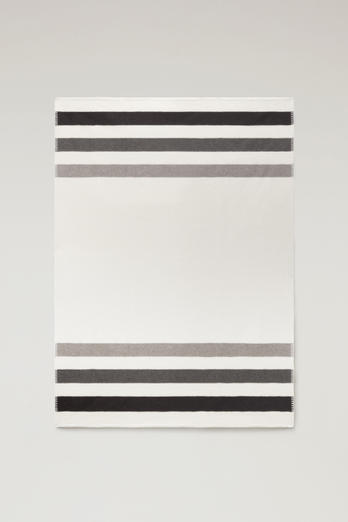 Striped Wool Blend Blanket White | Woolrich