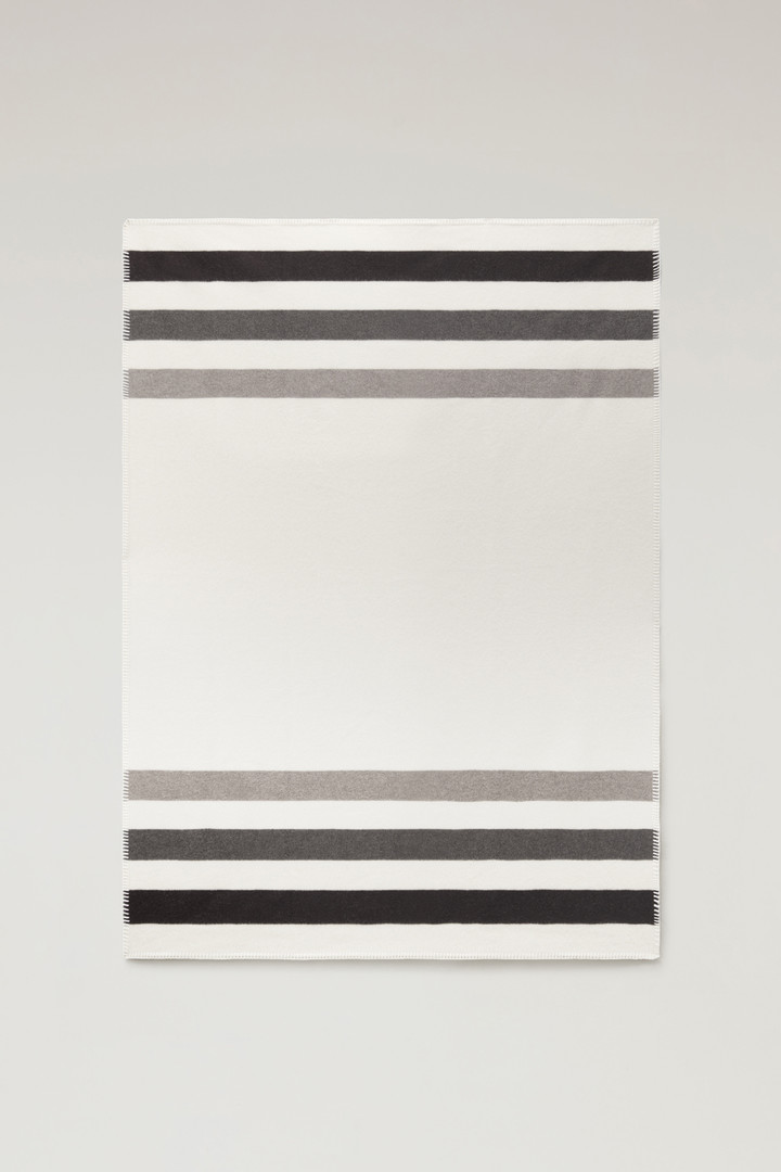 Striped Wool Blend Blanket White photo 1 | Woolrich