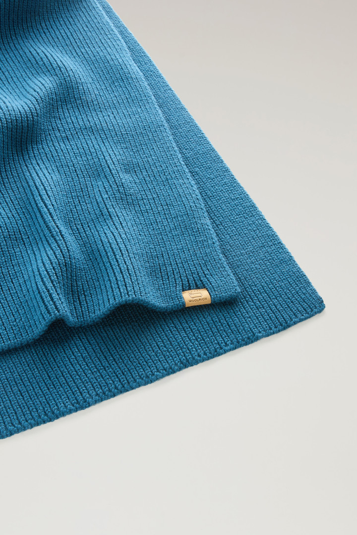 Ribbed Scarf in Pure Merino Virgin Wool Blue photo 3 | Woolrich