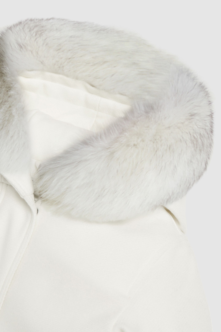 Carnation Parka in lana pregiata, con pelliccia volpe