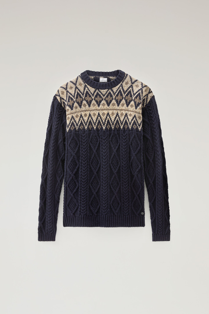 Fair Isle Pullover in Wool Blend Blue photo 1 | Woolrich