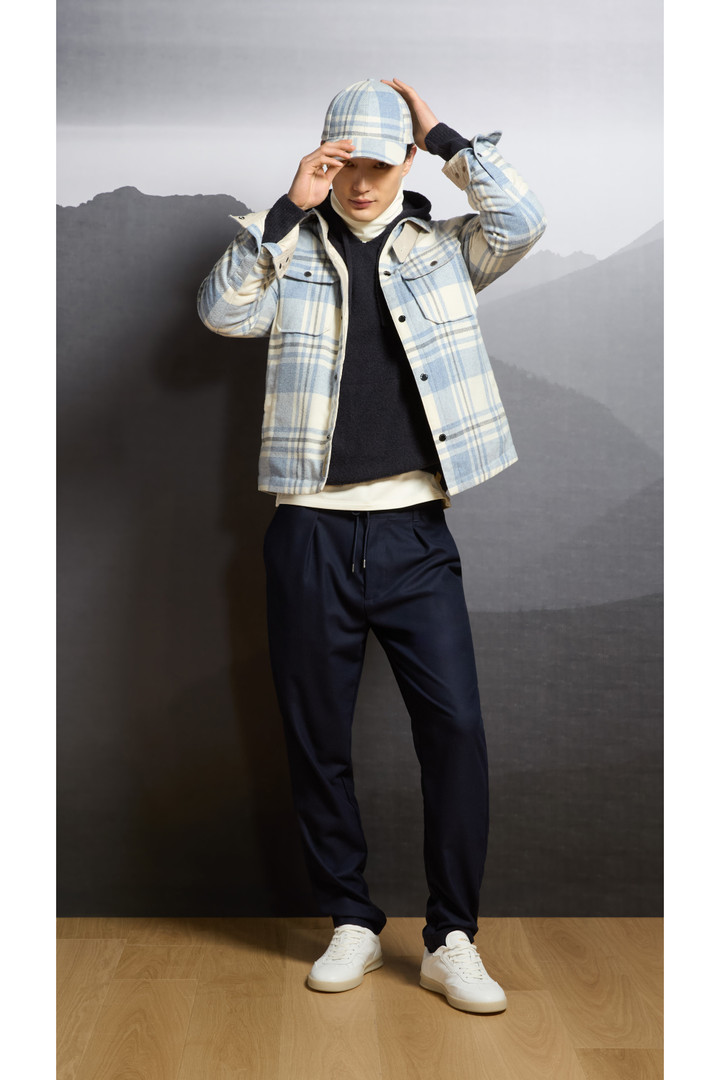 Surchemise Alaskan Check en laine italienne mélangée recyclée Bleu photo 9 | Woolrich