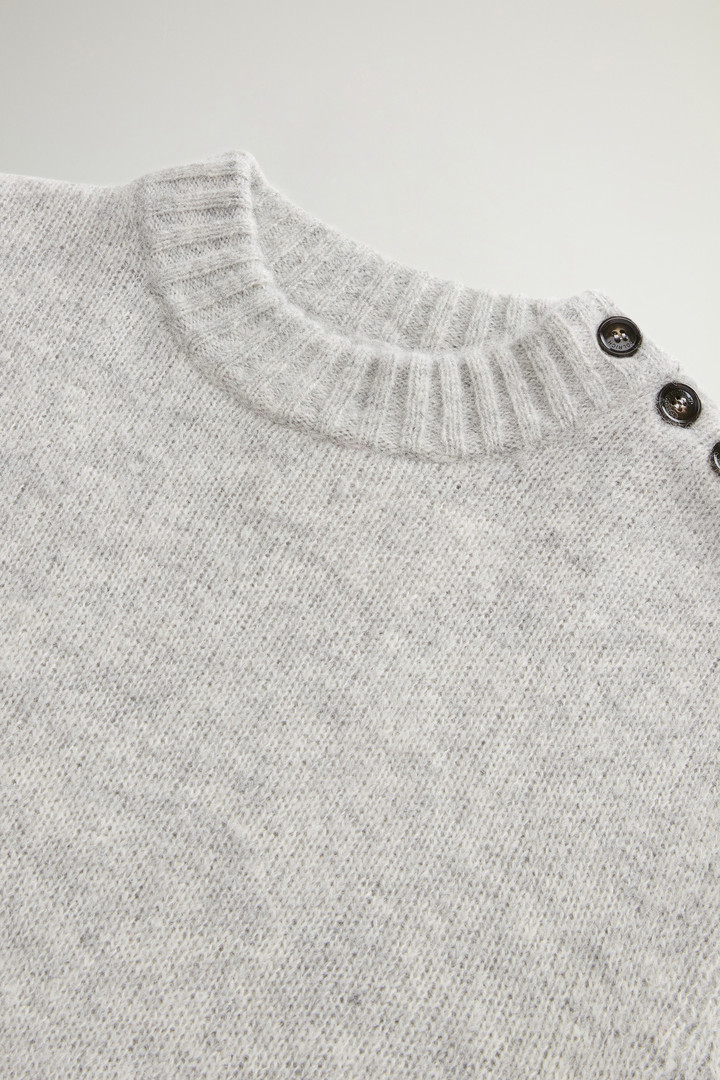 Alpaca Blend Sweater with Buttons on the Shoulder Gray photo 6 | Woolrich