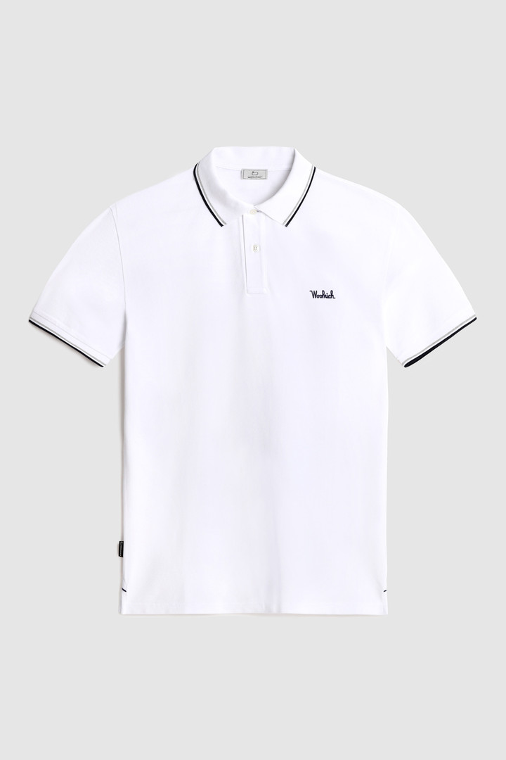 Monterey Polo Shirt in Stretch Cotton Piquet White photo 4 | Woolrich