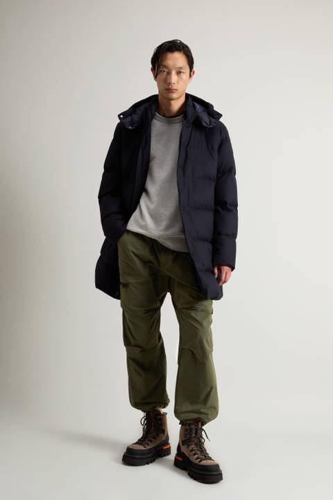 Luxe Long Parka in Vitale Barberis Canonico Wool Blue | Woolrich