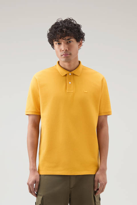 Polo-Shirt aus Piqué aus reiner Baumwolle Gelb | Woolrich