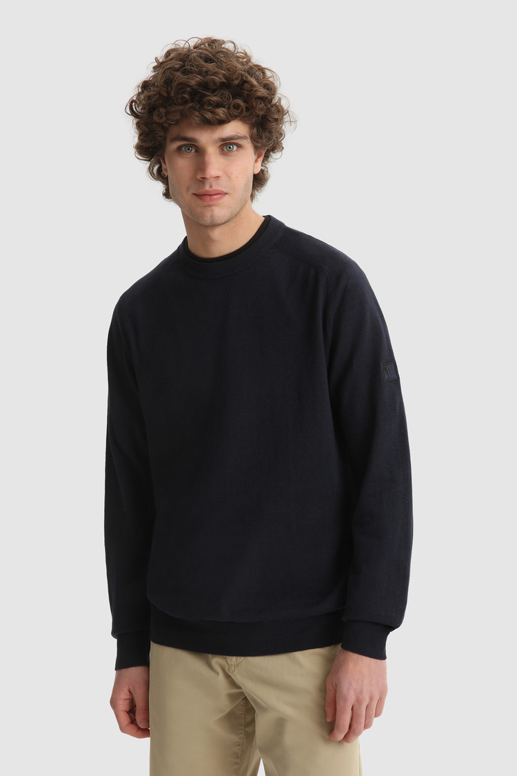 Cotton linen crew neck
