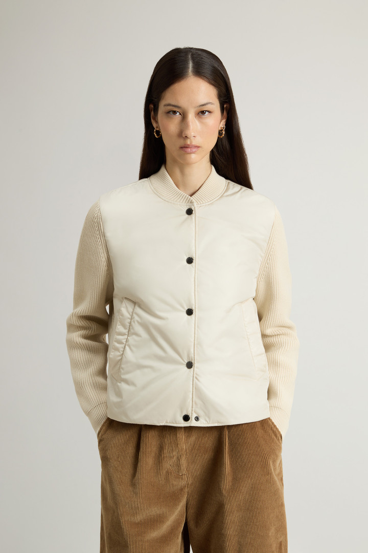 Nylon Hybrid Bomber White photo 1 | Woolrich