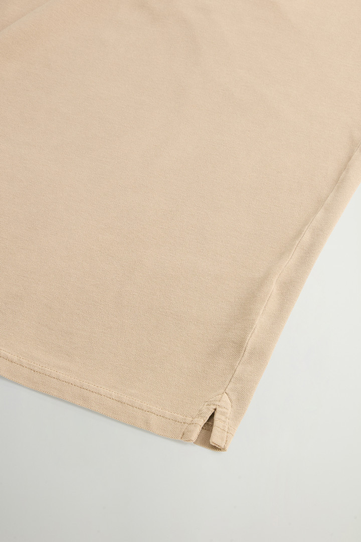 Garment-Dyed Mackinack Polo in Stretch Cotton Piquet Beige photo 7 | Woolrich