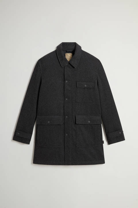 Coat in Loro Piana Italian Pure Virgin Wool Fabric Gray photo 2 | Woolrich