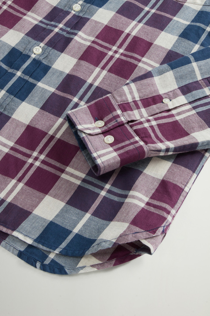 Flanellen overhemd van zuiver Madras-katoen met geruit patroon Meerkleurig photo 7 | Woolrich
