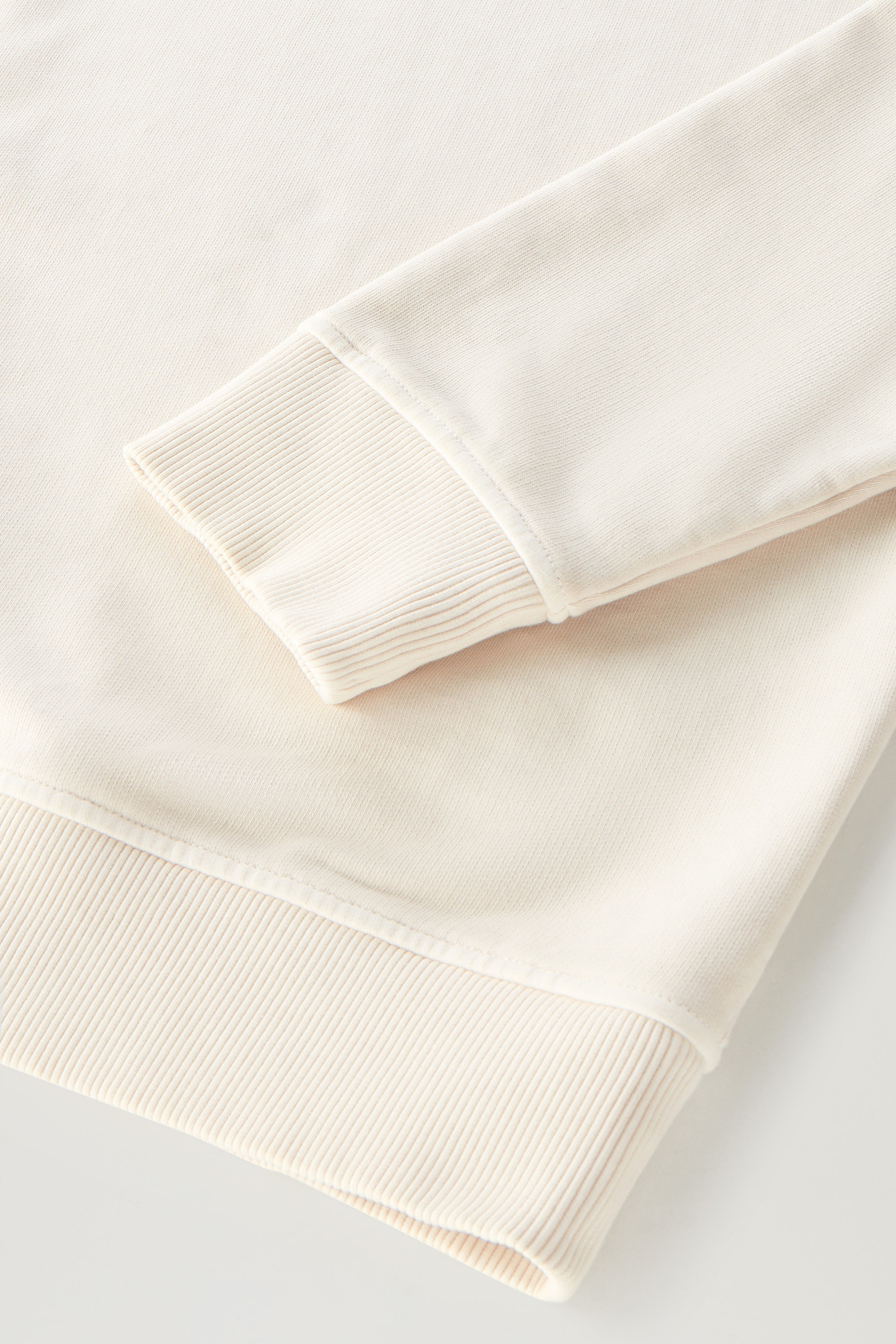 Varsity Crewneck in Garment-Dyed Pure Cotton Fleece White photo 7 | Woolrich