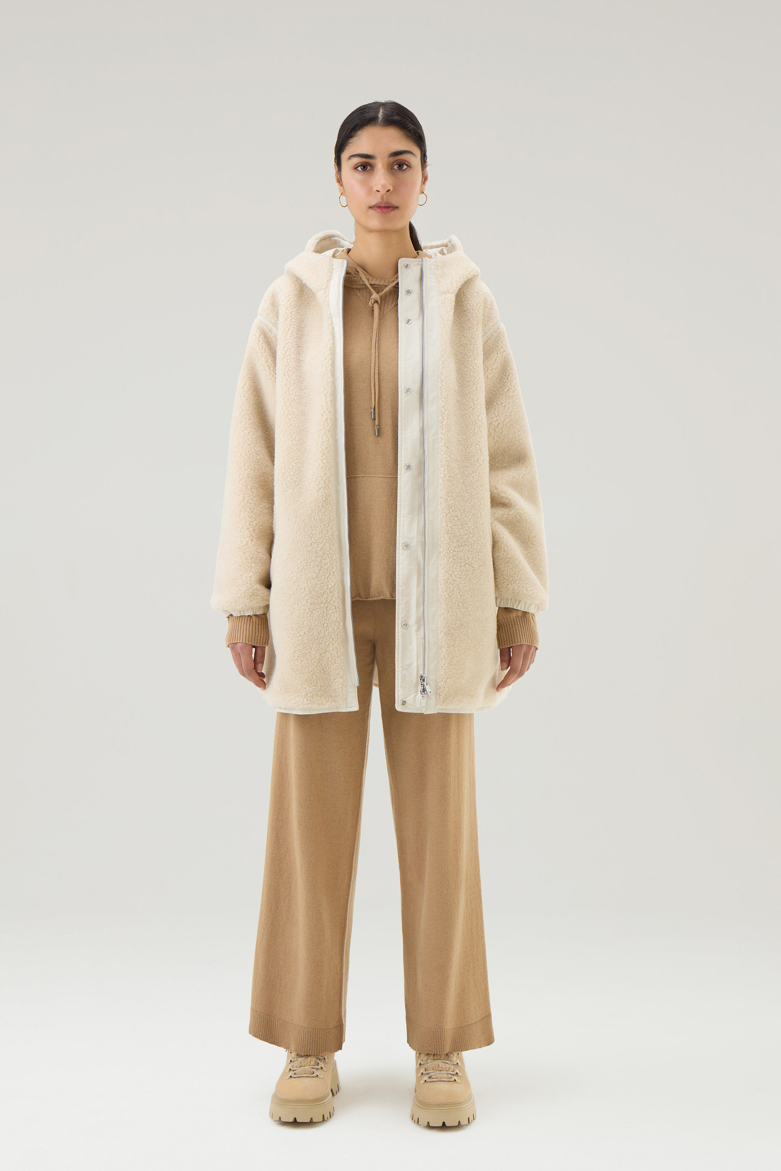 Sporty Pants in Wool Blend Beige photo 2 | Woolrich