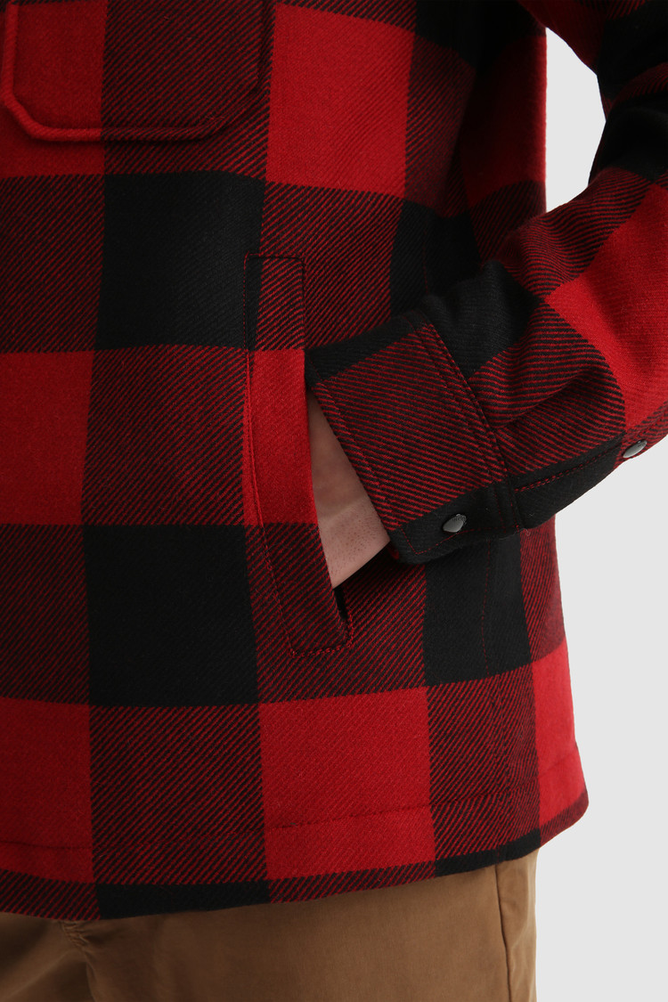 Chemise matelassée Alaskan à carreaux en laine italienne recyclée