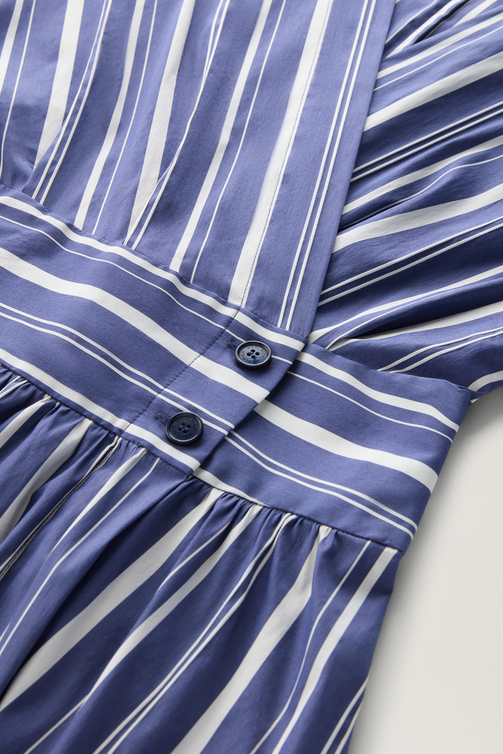 Striped Dress in Cotton Blend Poplin Blue photo 7 | Woolrich