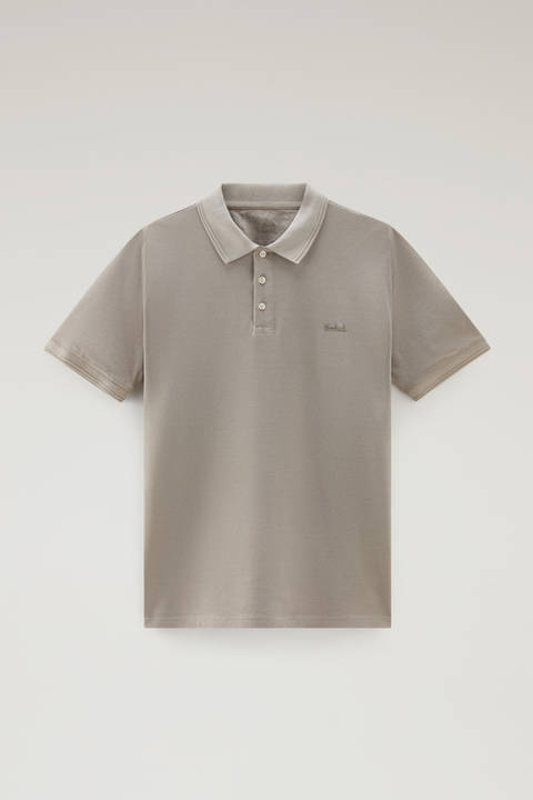 Garment-Dyed Mackinack Polo in Stretch Cotton Piquet Beige photo 2 | Woolrich