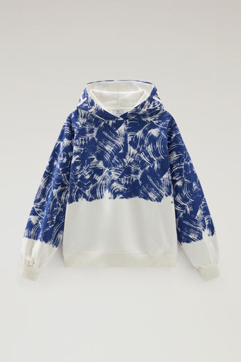 Pure Cotton Sweatshirt with Print and Hood Blue | Woolrich