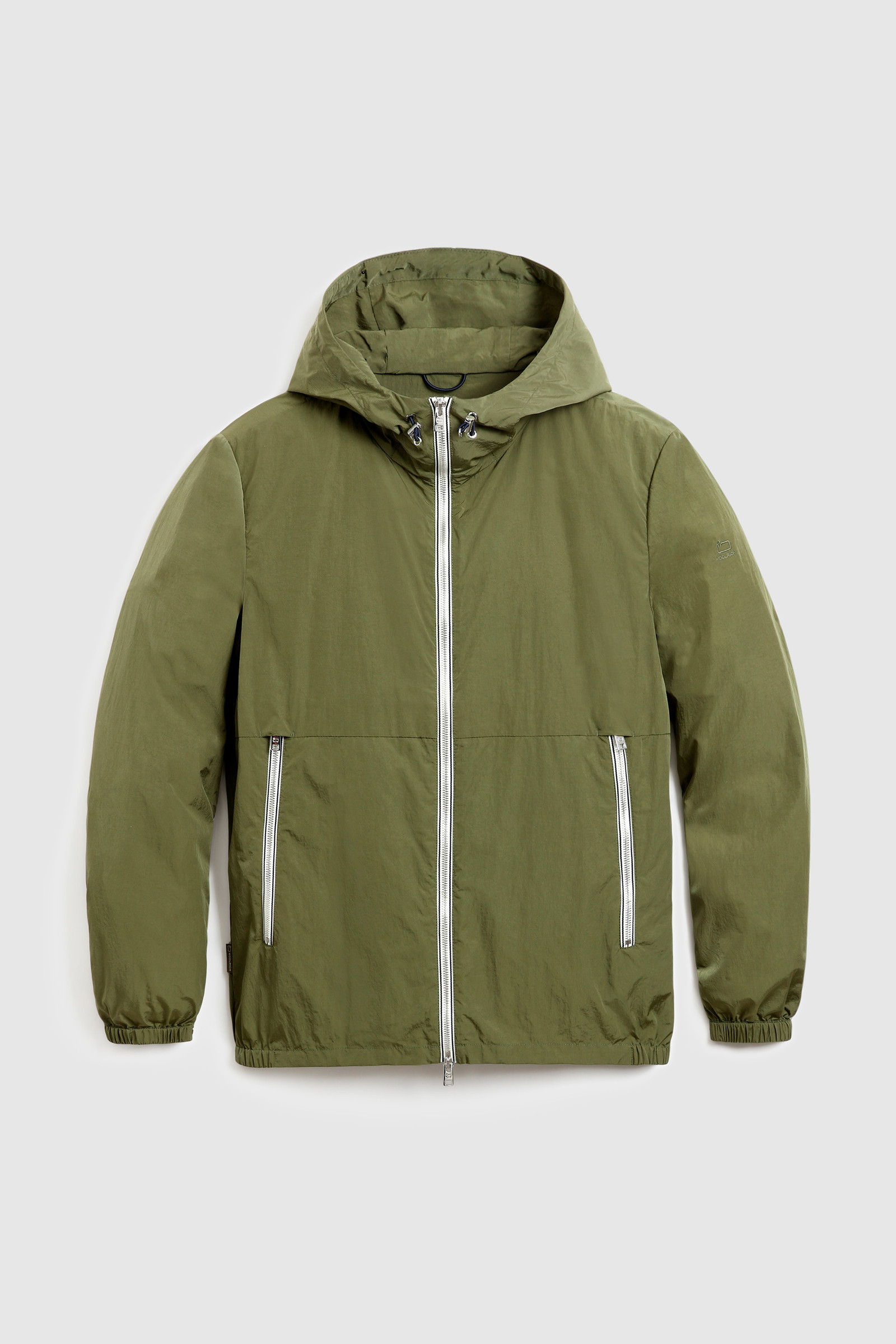 Giacca a vento ultraleggera in crinkle nylon verde photo 4 | Woolrich