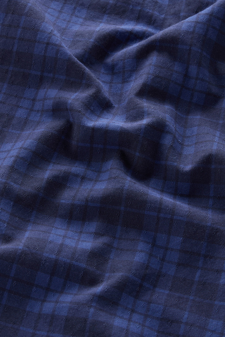 Chemise à carreaux en pur coton avec poche poitrine Bleu photo 9 | Woolrich
