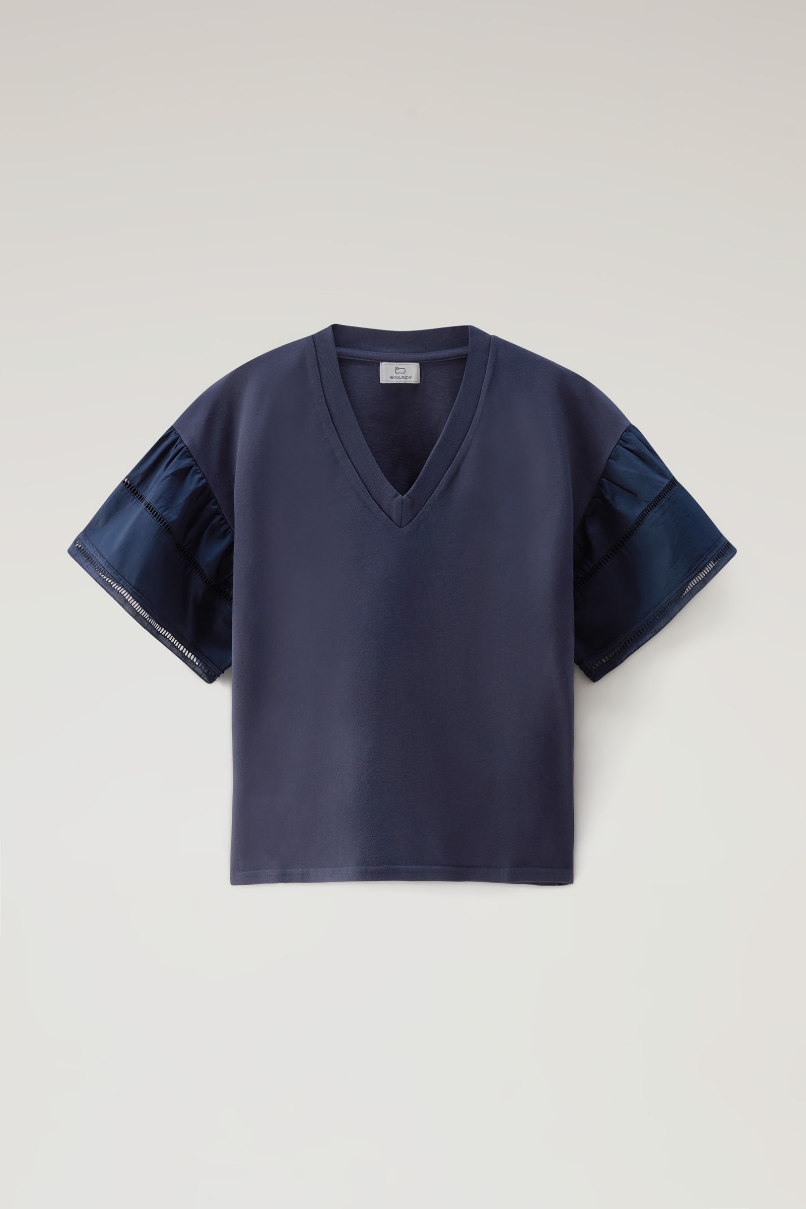 Lakeside T-shirt in Pure Cotton with Puff Sleeves Blue photo 5 | Woolrich