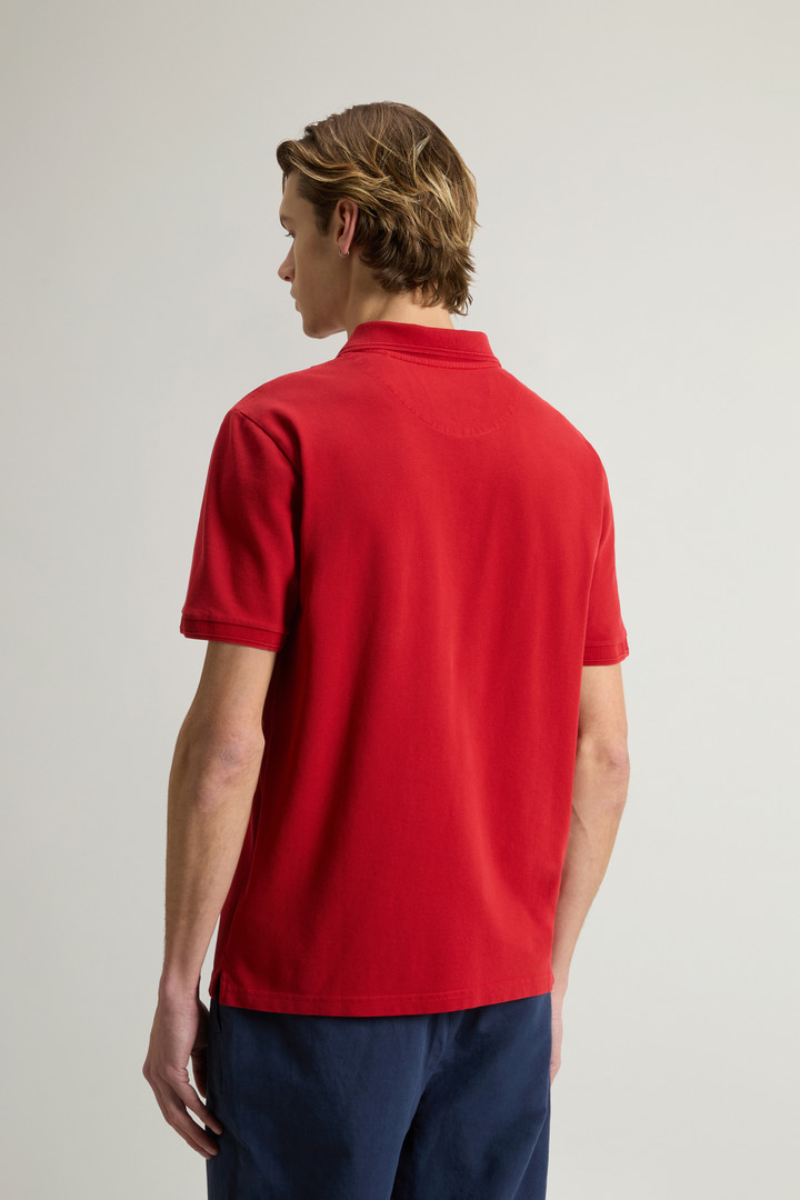 Garment-Dyed Mackinack Polo in Stretch Cotton Piquet Red photo 3 | Woolrich