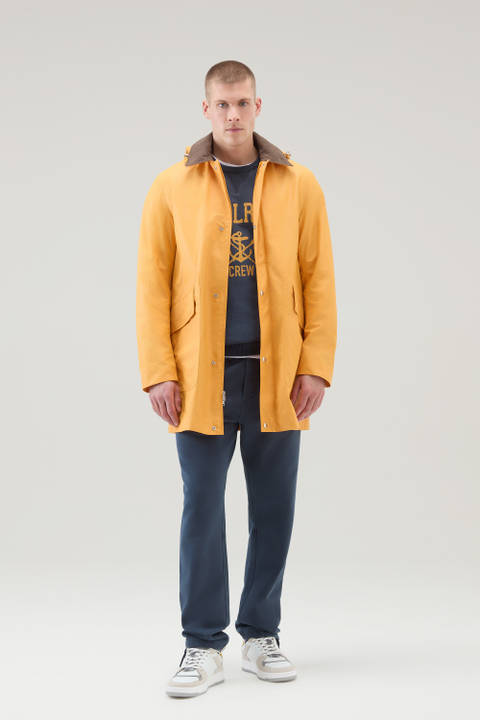 Waxed Jacket with Detachable Hood Yellow | Woolrich