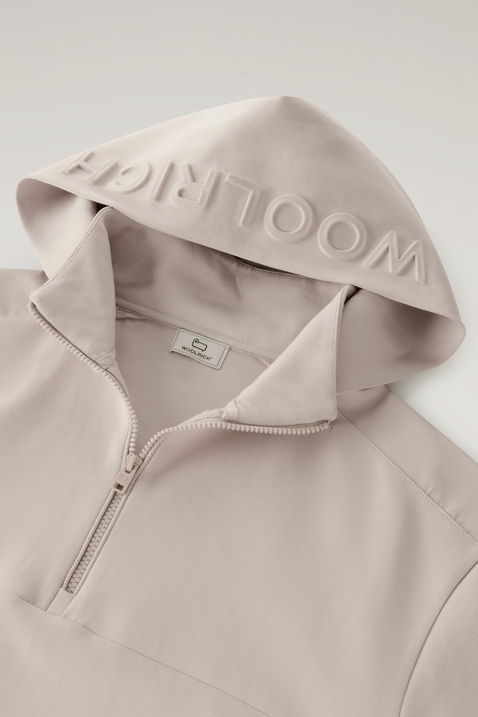 Sudadera con capucha de mezcla de algodón con detalles en nailon marrón photo 6 | Woolrich