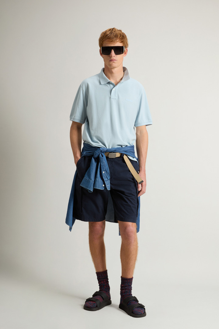 Pure Cotton Pique Polo Blue photo 2 | Woolrich