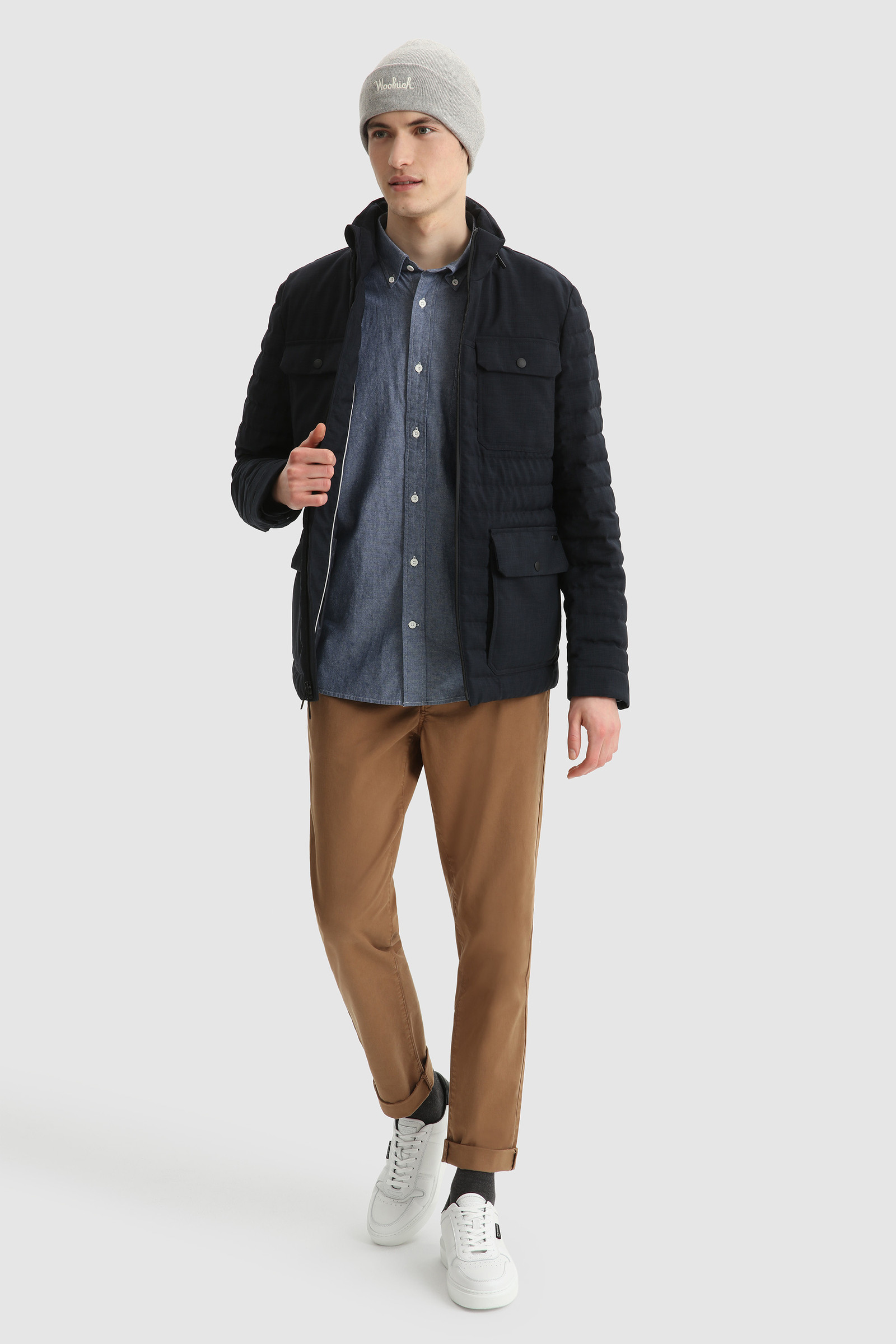 Chemise Chambray en coton épais bleu photo 2 | Woolrich